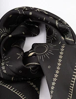 Fabric Black Celestial Print Scarf