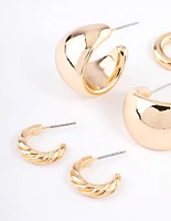 Gold Mixed Hoop Earring Pack