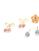 Pastel Enamel Charm Earrings 4-Pack