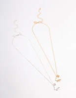 Diamante Butterfly Bestie Necklace Pack