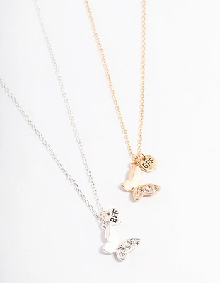 Diamante Butterfly Bestie Necklace Pack