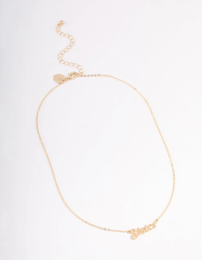 Gold Sister Pendant Necklace