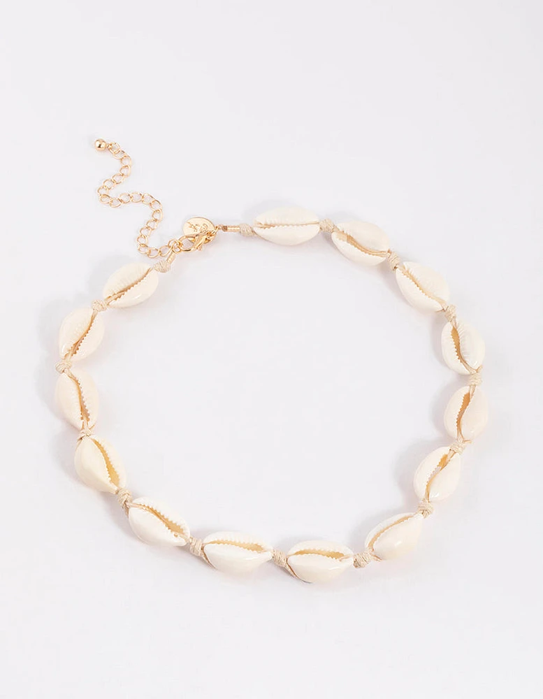 Gold Cowrie Shell Choker