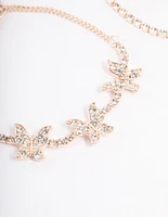 Rose Gold Diamante & Butterfly Bracelet Pack