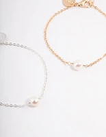 Gold & Silver Freshwater Pearl Bestie Bracelet Pack