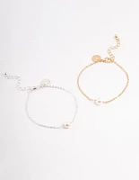 Gold & Silver Freshwater Pearl Bestie Bracelet Pack