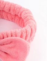 Pink Bow Fluffy Headband