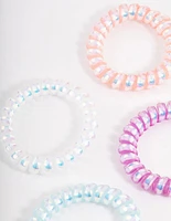 Metallic Coil Hair Tie 4-Pack