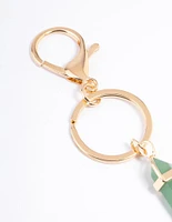 Gold Green Aventurine Key Ring