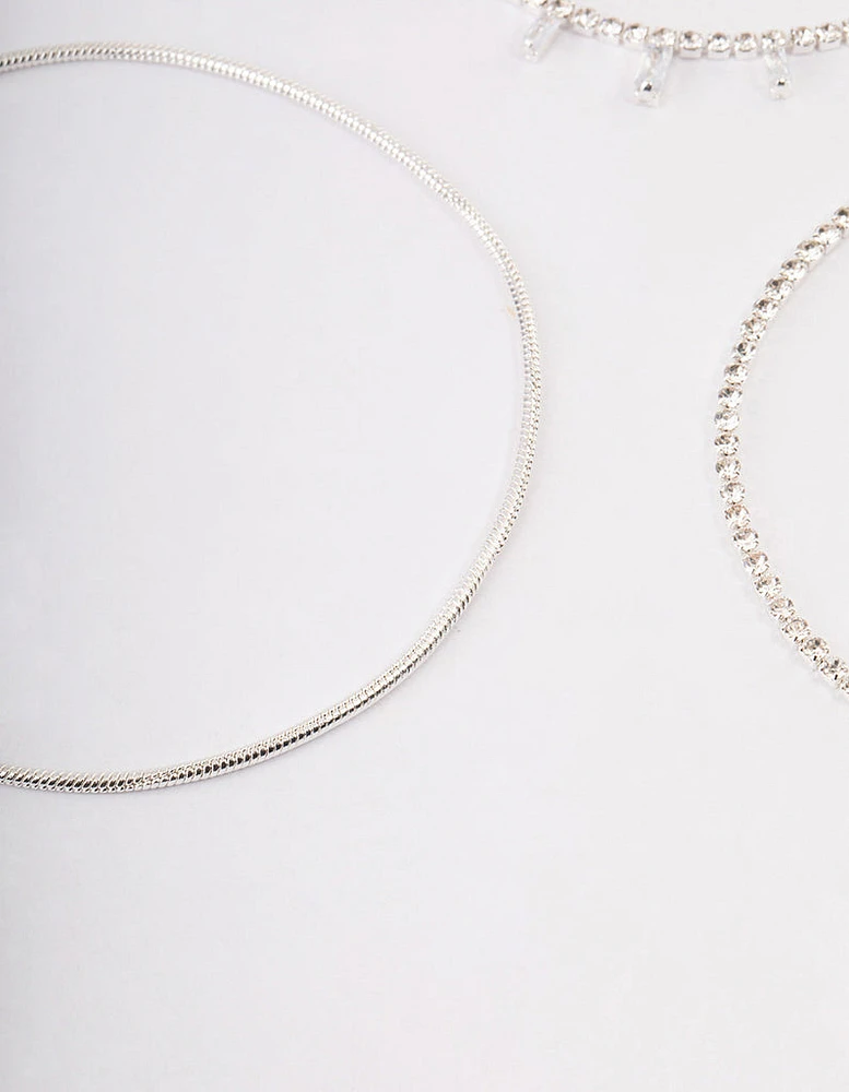 Silver Cupchain Baguette Anklet Pack