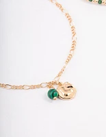 Gold Bead & Disc Droplet Anklet Pack