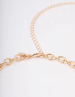 Gold Large Open Heart Waist Chain