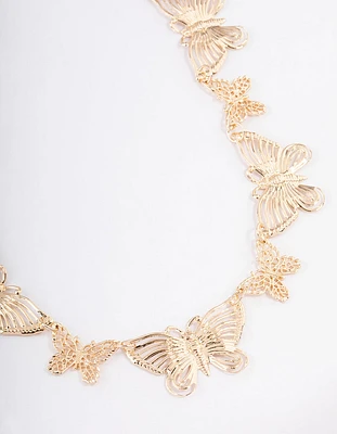 Gold Large Mixed Butterfly Waist Chain