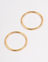 Gold Plated Surgical Steel Fine Sleeper Earrings 10mm