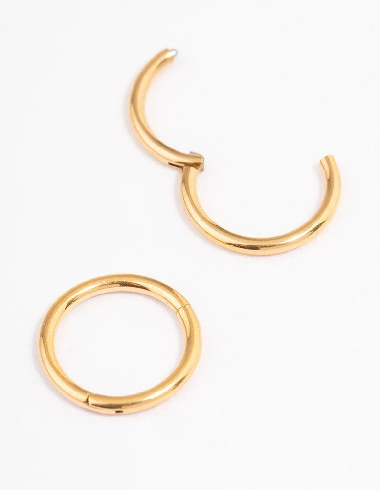 Gold Plated Surgical Steel Fine Sleeper Earrings 6mm