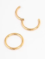 Gold Plated Surgical Steel Fine Sleeper Earrings 6mm