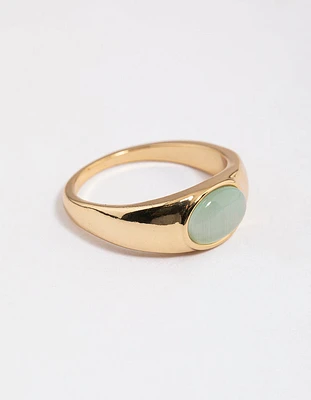 Gold Plated Oval Signet Ring