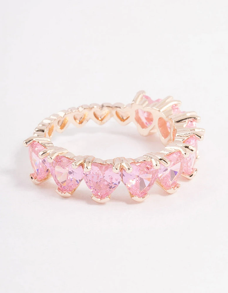 Rose Gold Plated Multi Heart Band Ring