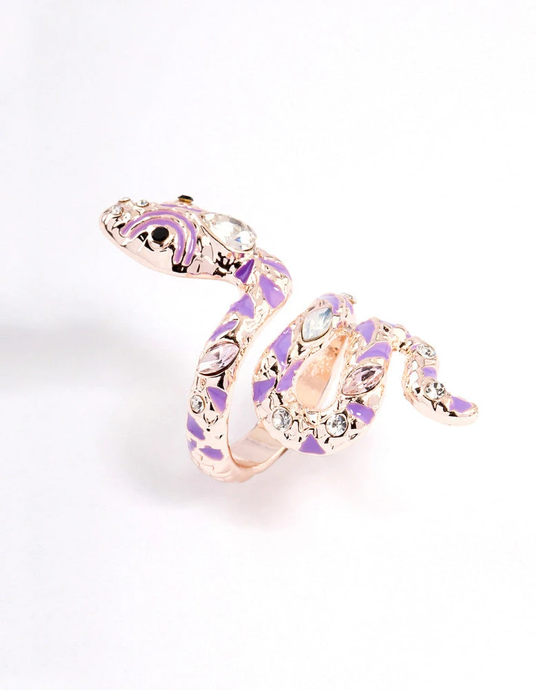 Rose Gold Flashy Snake Ring