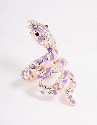 Rose Gold Flashy Snake Ring