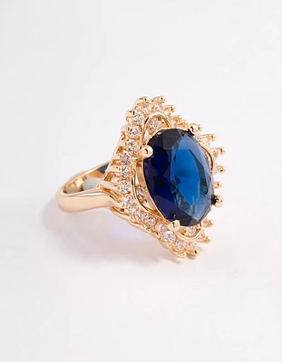 Gold Large Oval Frame Ring