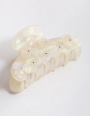 Acrylic Flower Diamante Claw Clip