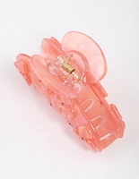 Pink Acrylic Flower Diamante Claw Clip