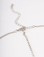 Rhodium Diamante Drape Head Chain
