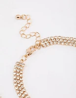 Gold Diamante Drape Anklet