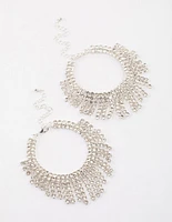 Silver Diamante Cupchain Statement Anklet Pack