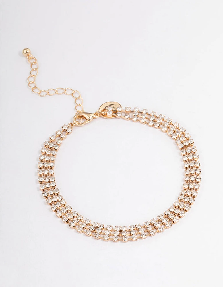 Gold Diamante Cupchain Thin Anklet