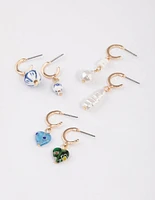 Gold Mixed Beaded & Pearl Earrings Pack