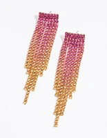 Gold Cupchain Ombre Drop Earrings