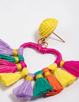 Raffia Heart Fan Earrings