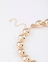 Gold Round Beaded Necklace