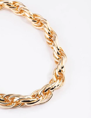 Gold Multi Ring Chain Necklace