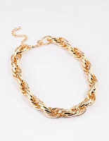 Gold Multi Ring Chain Necklace