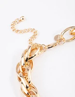 Gold Multi Ring Chain Necklace