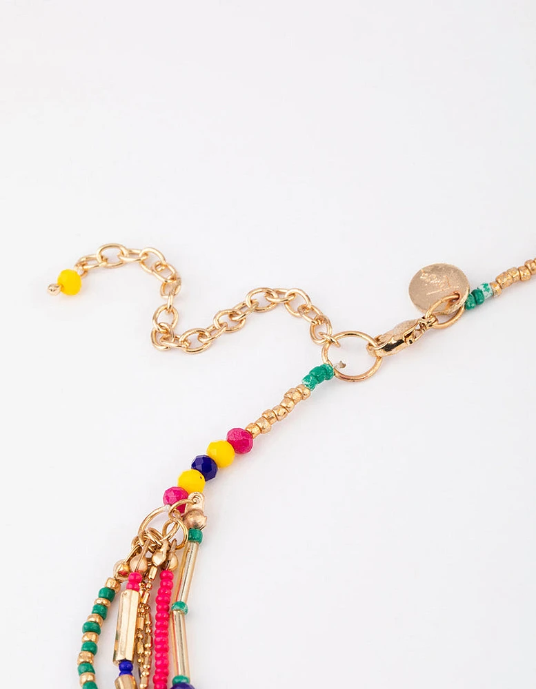 Gold Long Multi Necklace