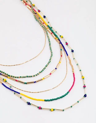 Gold Long Multi Necklace