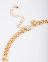 Gold Round Disc Necklace