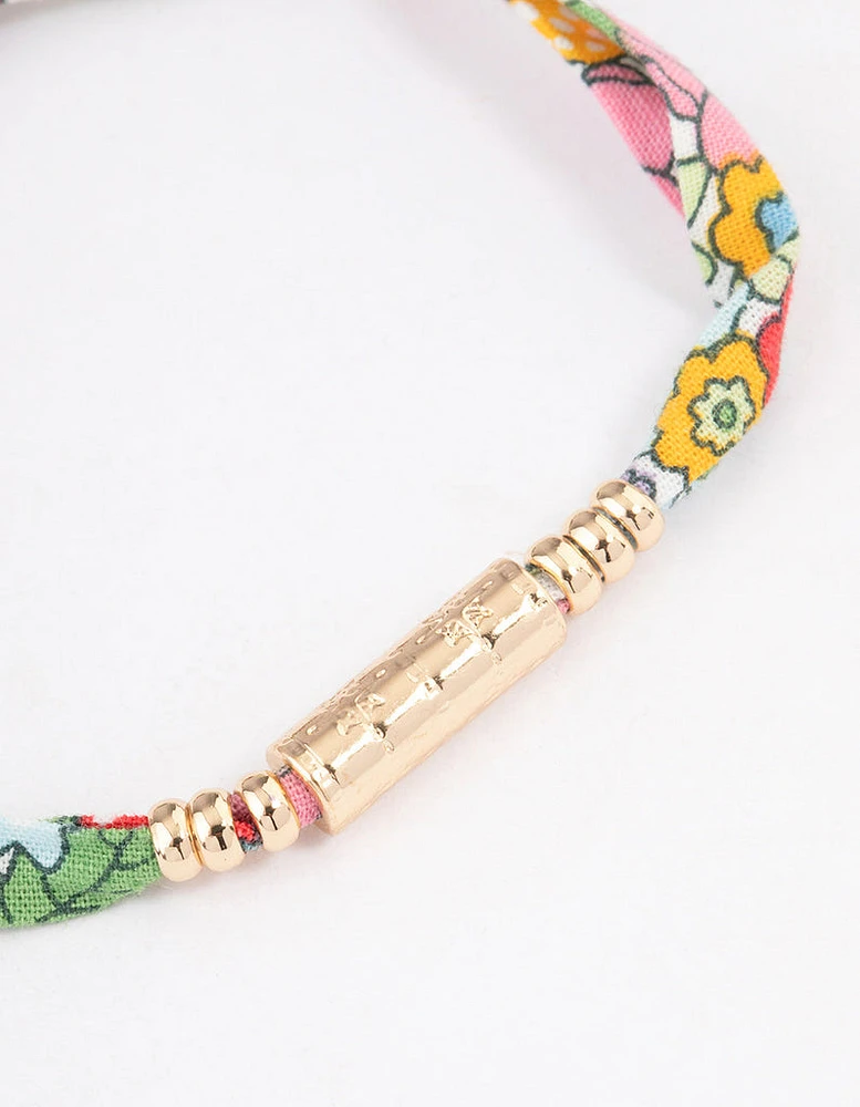 Gold Floral Toggle Bracelet