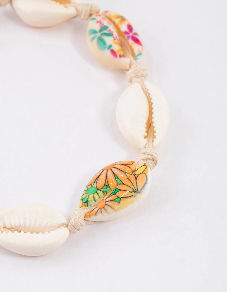 Gold Printed Shell Toggle Bracelet