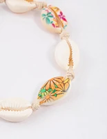 Gold Printed Shell Toggle Bracelet