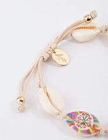 Gold Printed Shell Toggle Bracelet