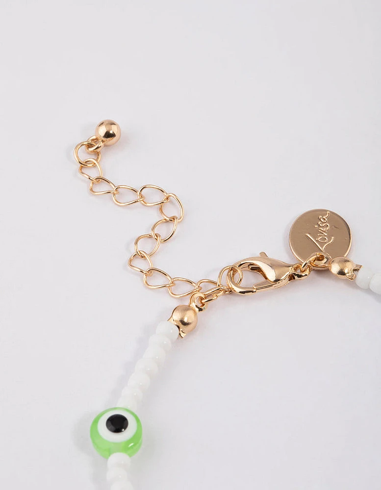 Gold Multi Evil Eye Bracelet Pack