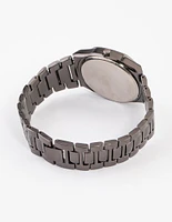 Gunmetal Coloured Chunky Hexagon Link Watch