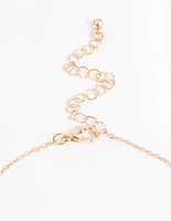 Gold Diamante Twisted Locket Necklace