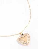 Gold Diamante Twisted Locket Necklace