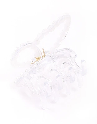 Pearl Clear Butterfly Claw Clip